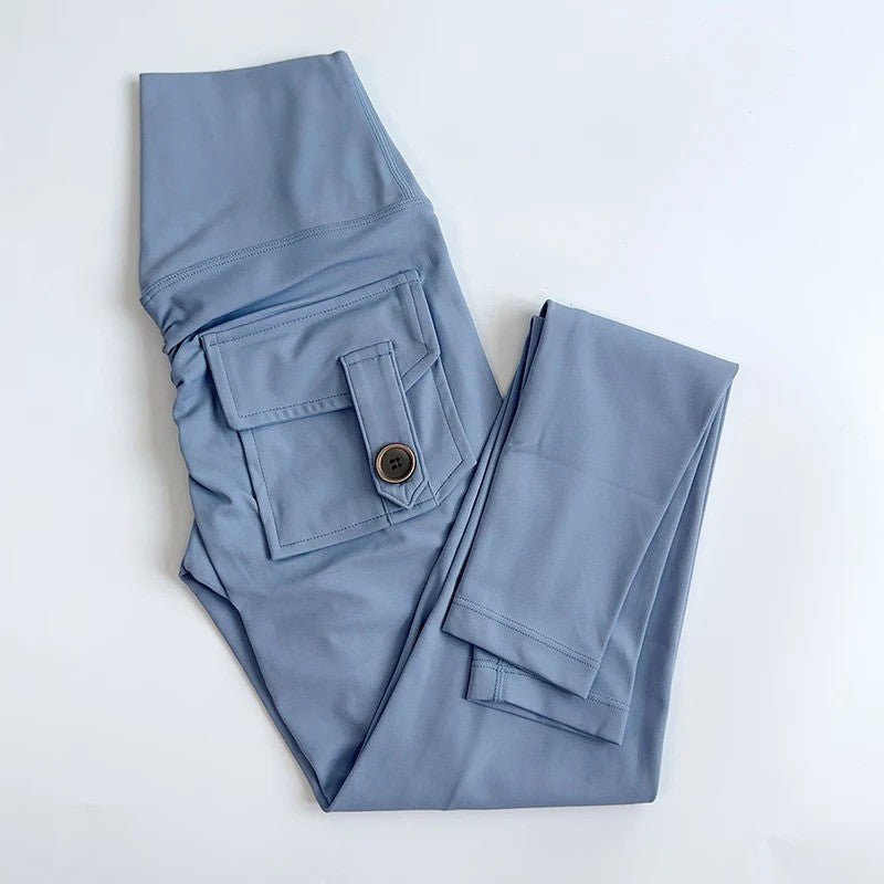 Seamless High Waist Sports Leggings with Pockets