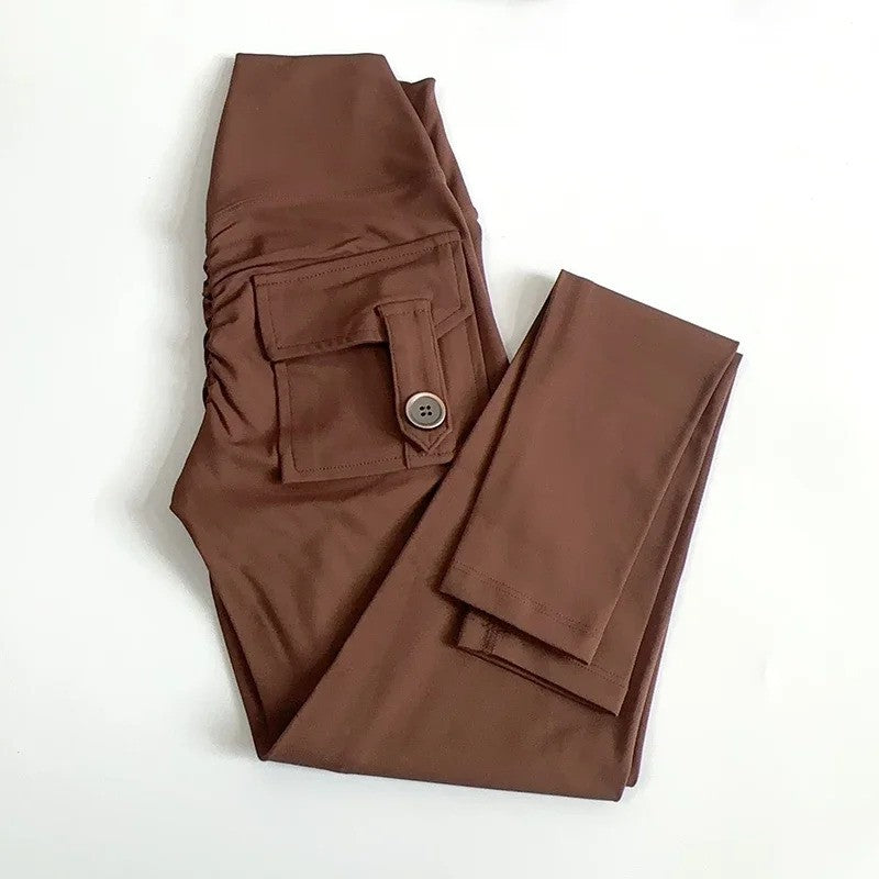 Seamless High Waist Sports Leggings with Pockets