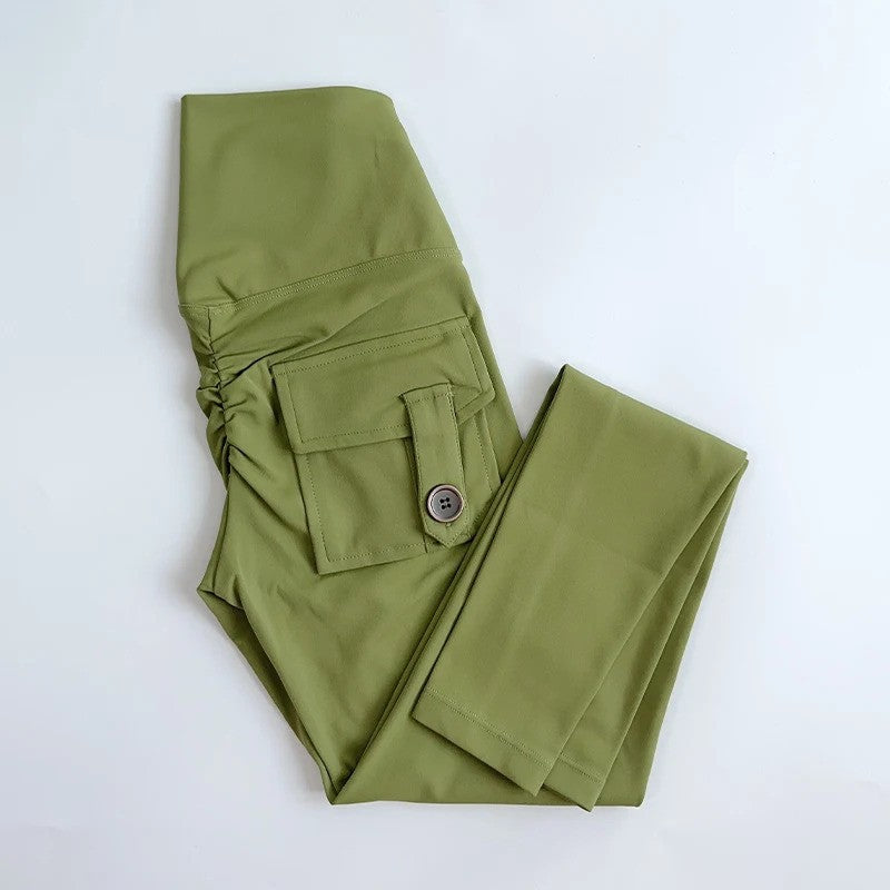 Seamless High Waist Sports Leggings with Pockets