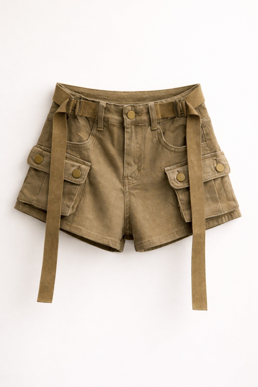 Spring Summer Slim Fit High Women’s Cargo Jean Shorts
