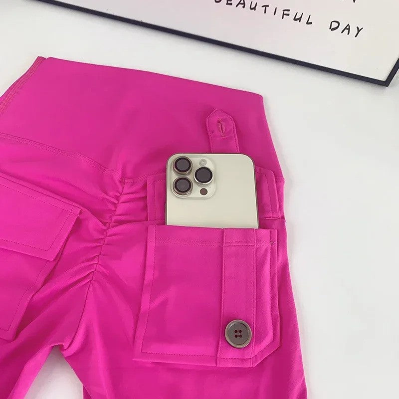 Seamless High Waist Sports Leggings with Pockets