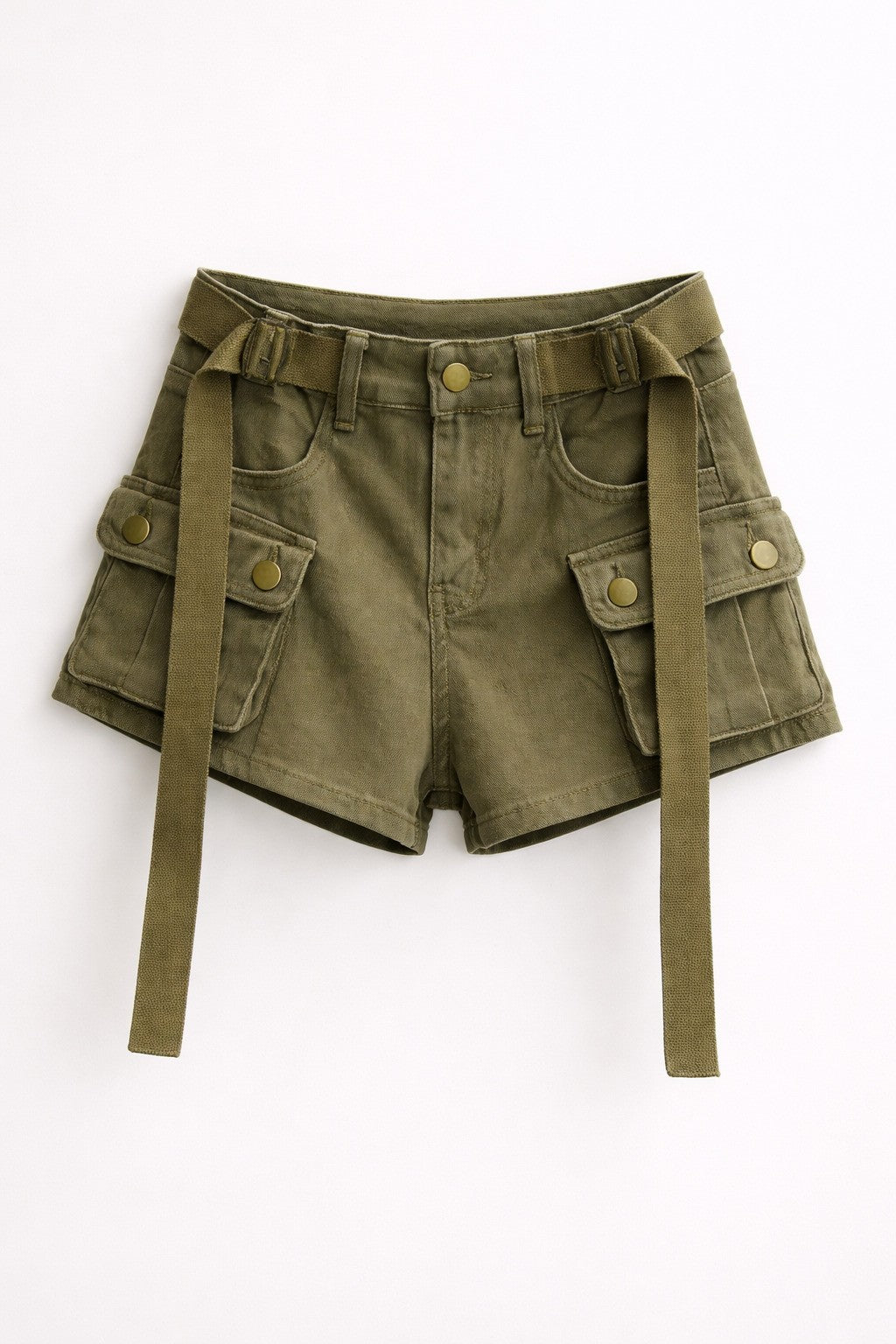 Spring Summer Slim Fit High Women’s Cargo Jean Shorts