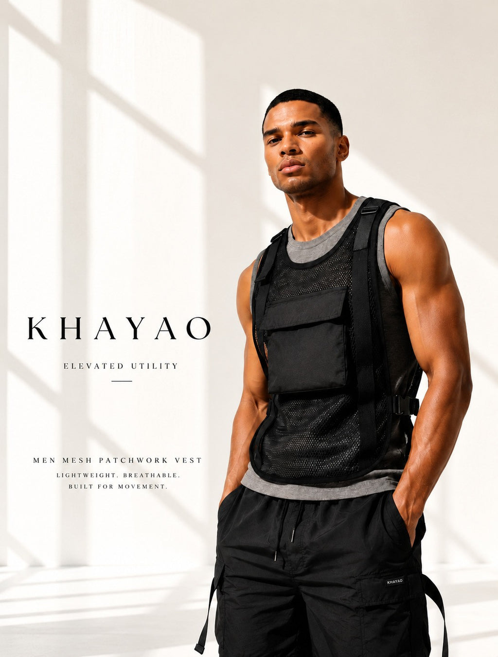 Men’s Mesh Patchwork Sleeveless Summer Casual Vest