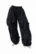 Drawstring Ruffle Fit Street Fashion Cargo Pants for Women