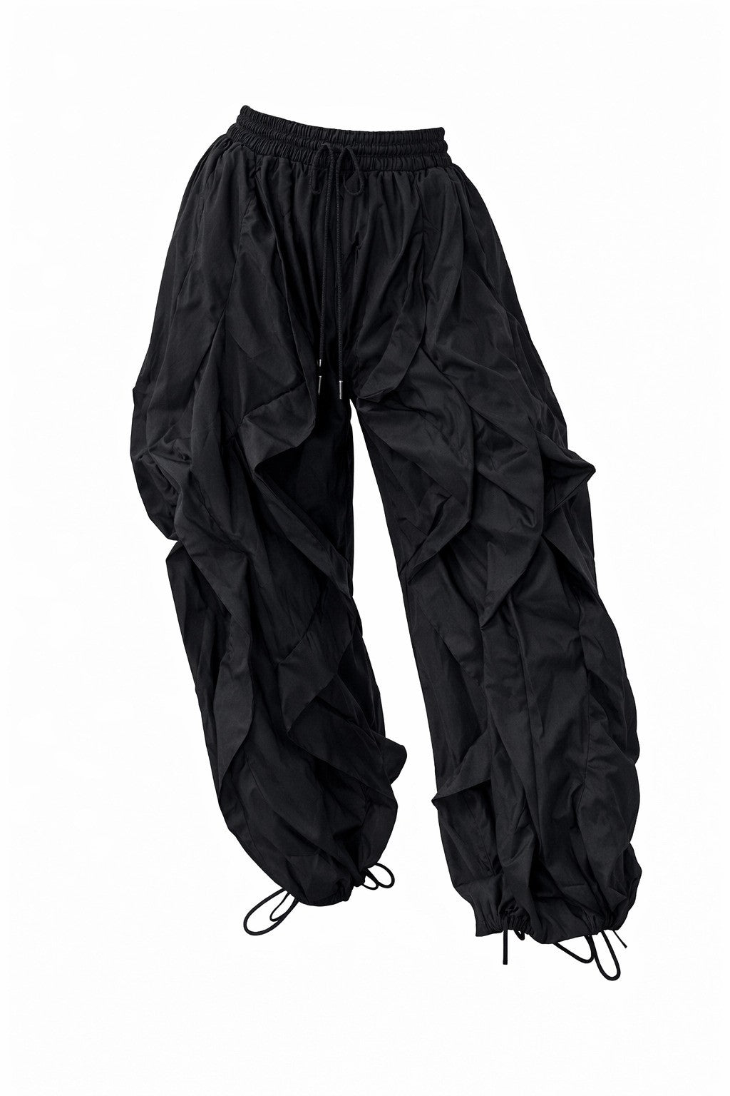 Drawstring Ruffle Fit Street Fashion Cargo Pants for Women