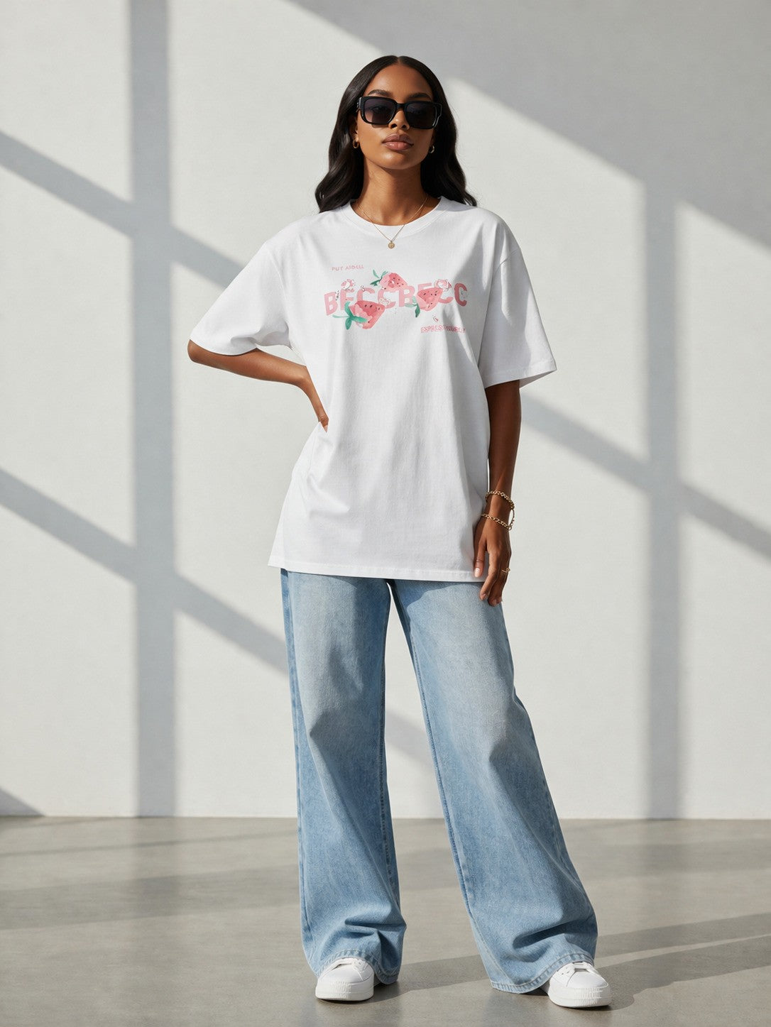 Women’s Loose Fit Strawberry Graphic Soft Cotton