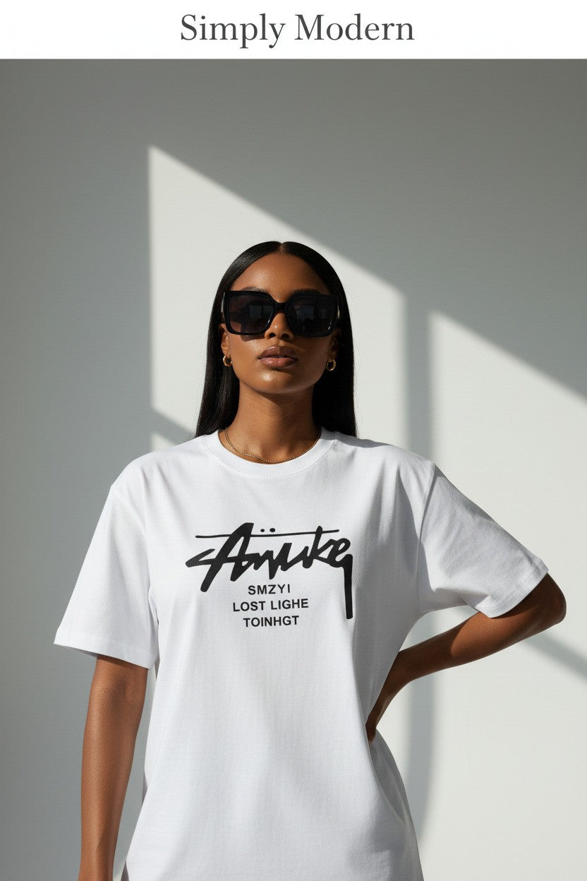 Graphic T-Shirt Vintage Letter Print Cotton Summer