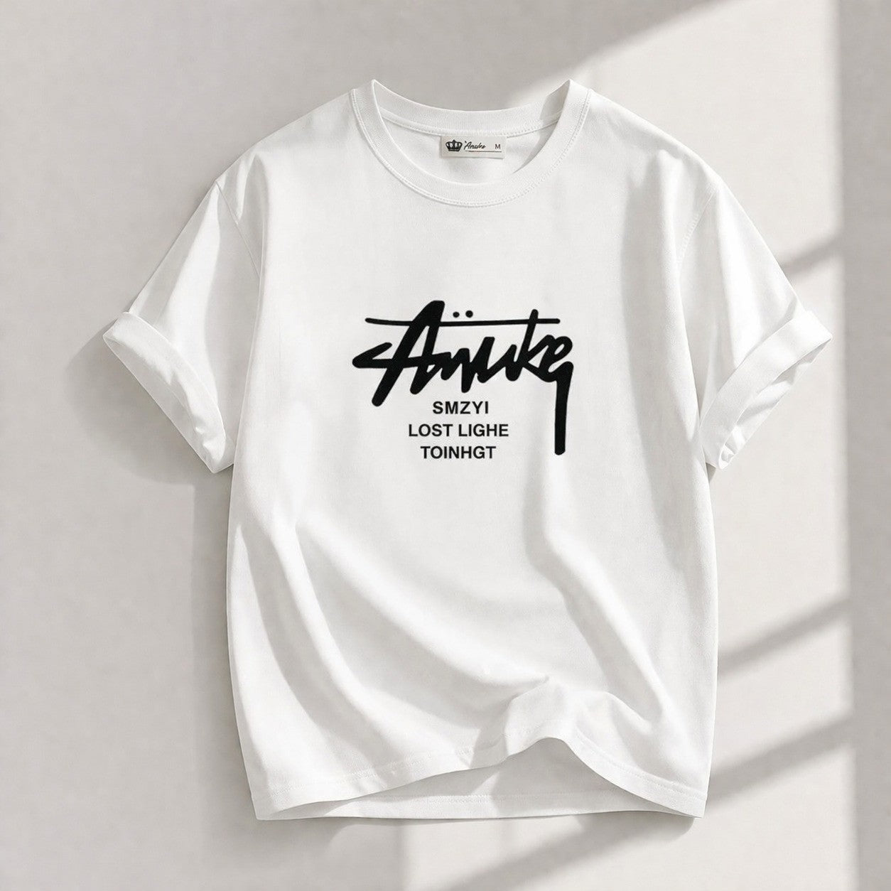 Graphic T-Shirt Vintage Letter Print Cotton Summer