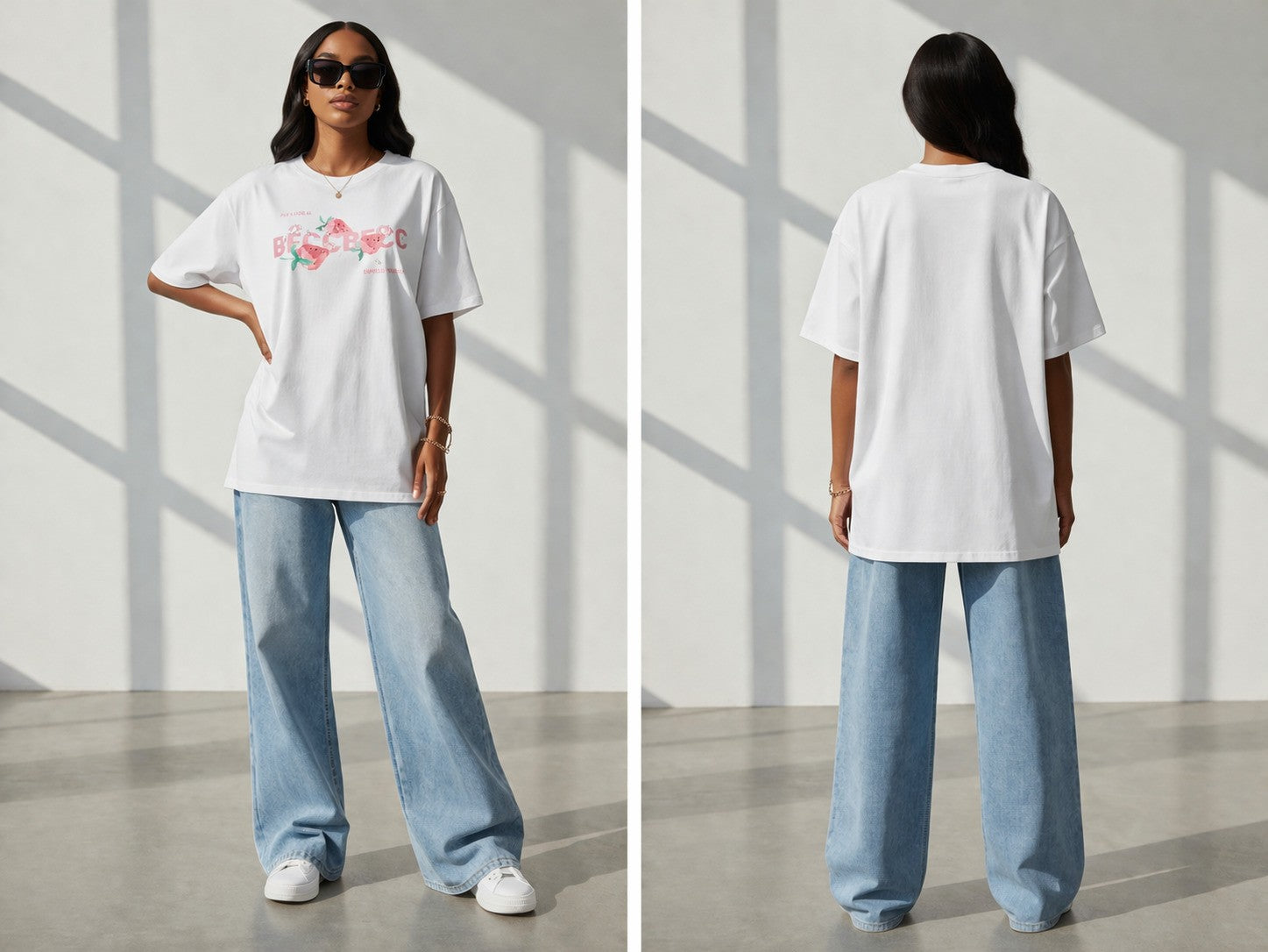 Women’s Loose Fit Strawberry Graphic Soft Cotton