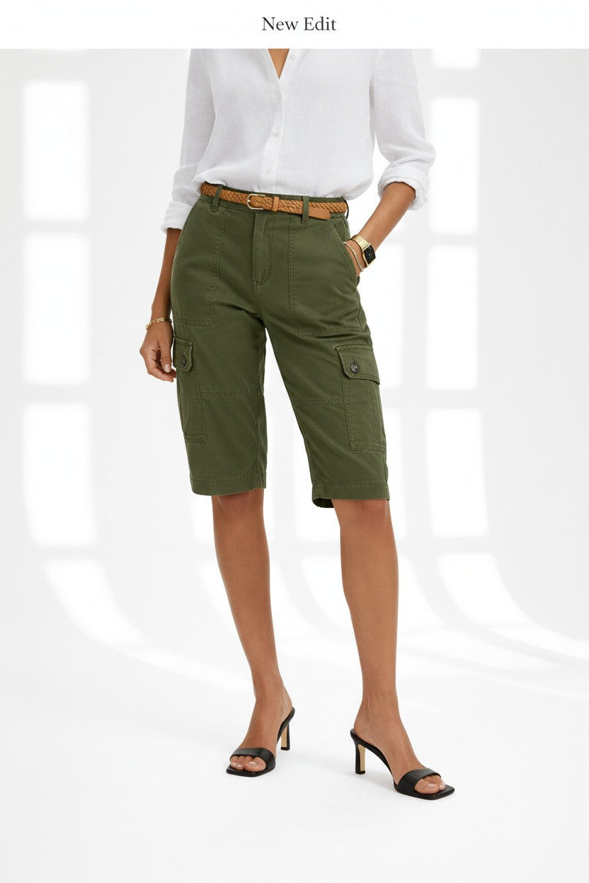 Women’s Camo Cargo Shorts  Modern Outdoor Silhouette