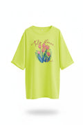 Hand-Painted Floral Tee for Women Lightweight Cotton