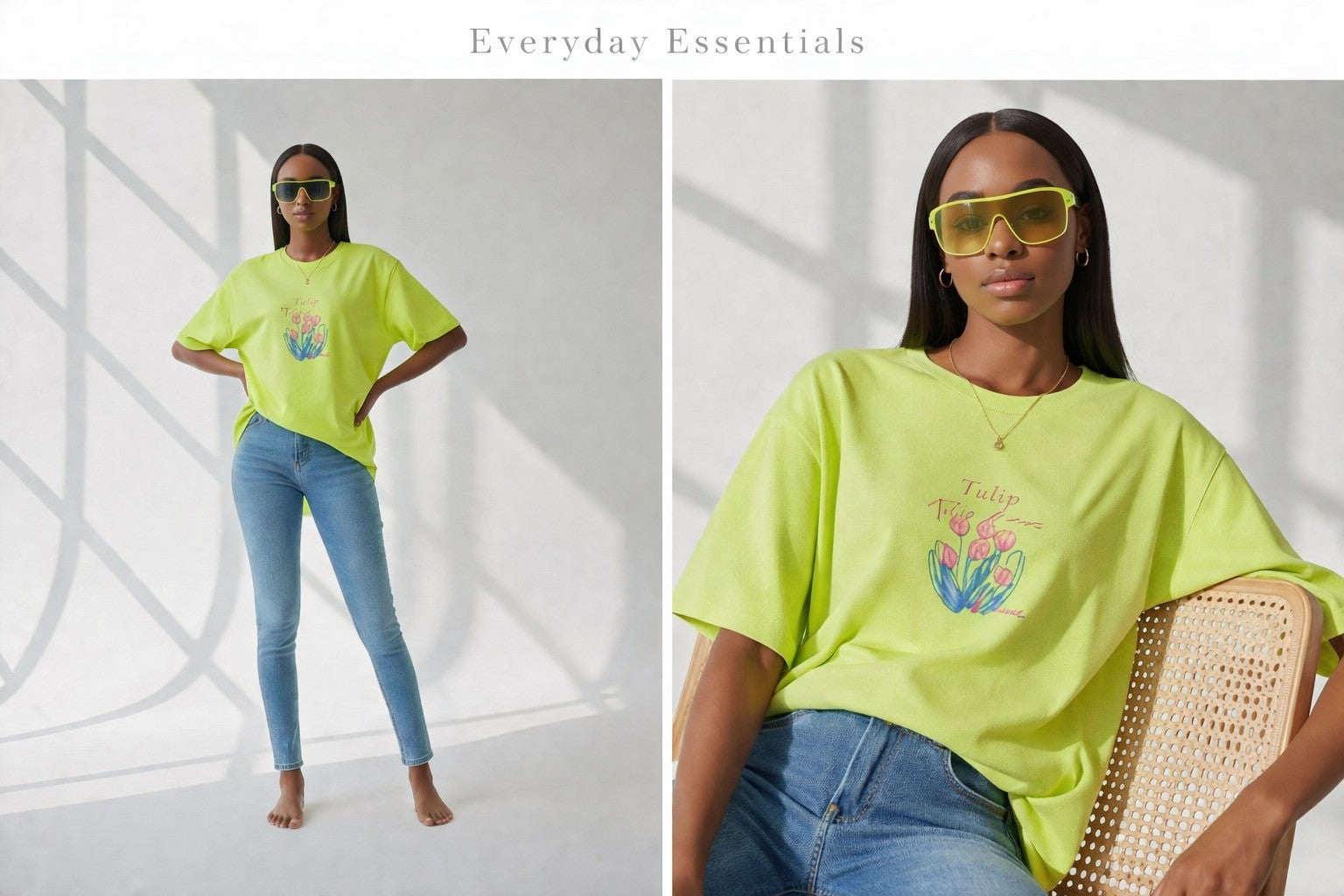 Hand-Painted Floral Tee for Women Lightweight Cotton