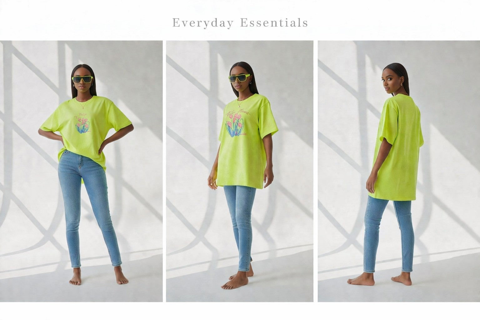 Hand-Painted Floral Tee for Women Lightweight Cotton